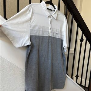 Travis Mathew Golf Men's White and Gray polo